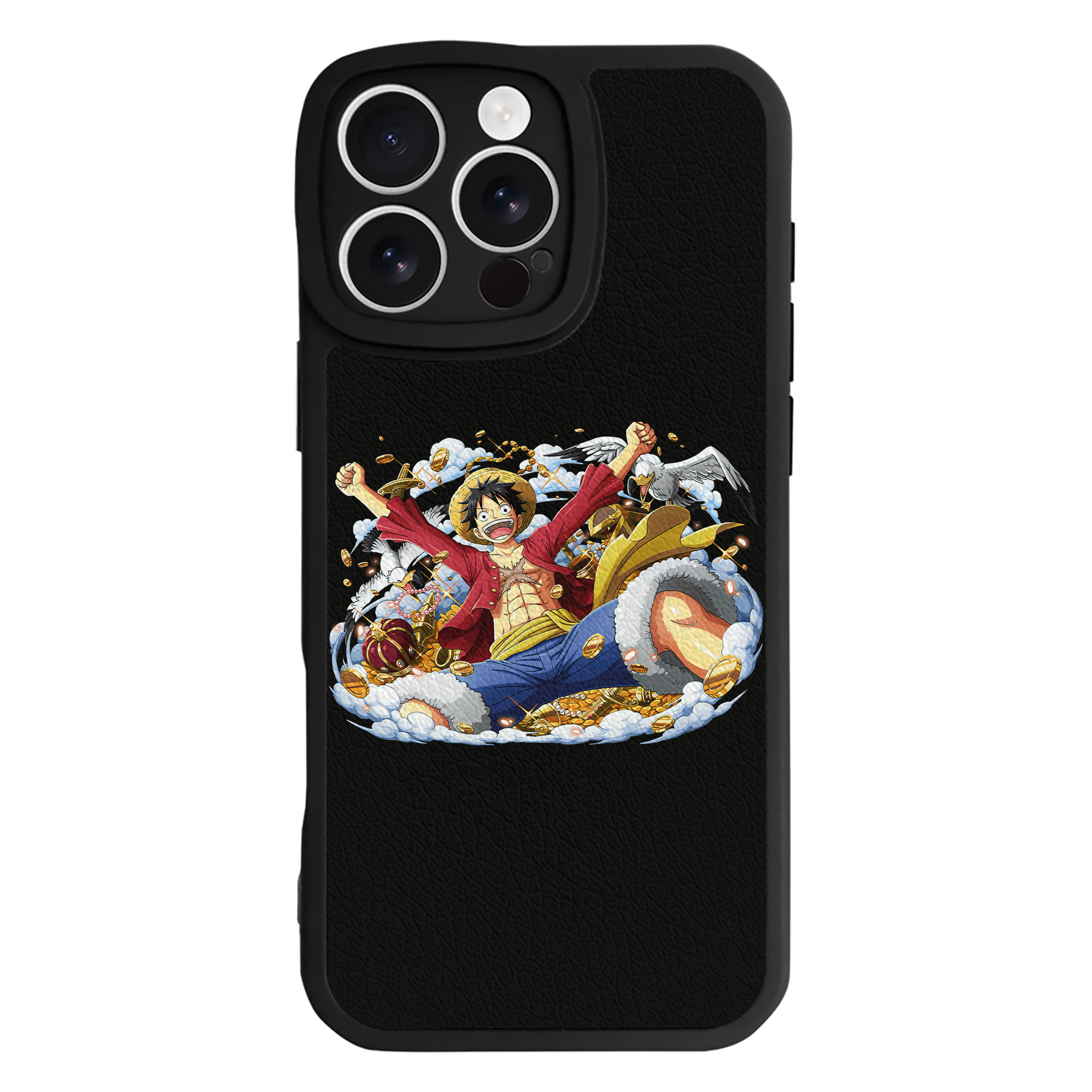 （画像用） ワンピース モンキー・D・ルフィ ONE PIECE Monkey D. Luffy 【iPhone 16シリーズ対応】シリコンスマホケース（レザー調） 材質：シリコン